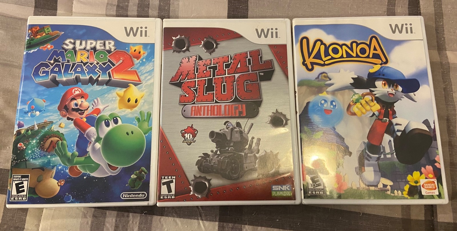 Nintendo Wii Lot(Klonoa CIB, Metal Slug Anthology CIB,Mario Galaxy 2 no book)