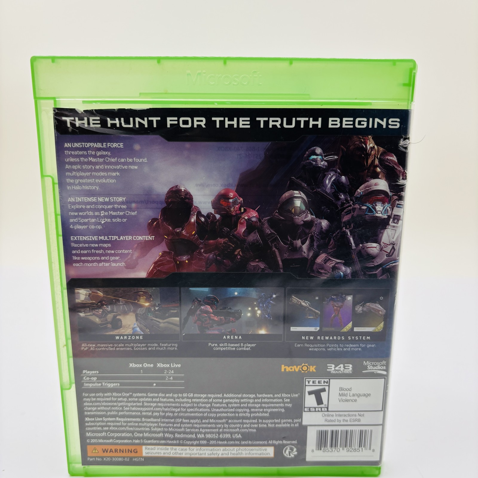 Halo 5: Guardians XB1 (Microsoft Xbox One, 2015) 343 Industries No Manual
