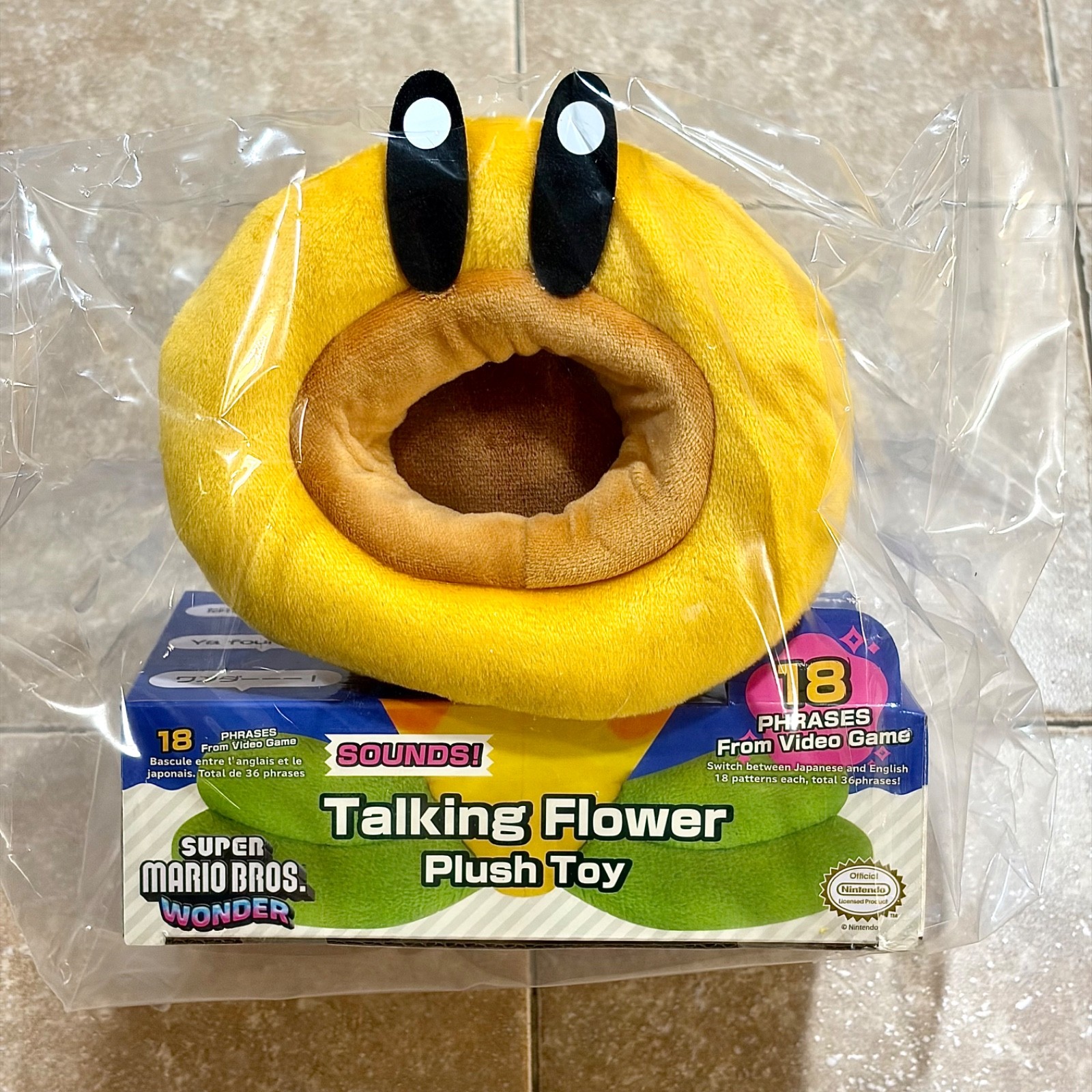 Official Super Mario Wonder Talking Flower 6″ Plush Stuffed Toy NEW English US