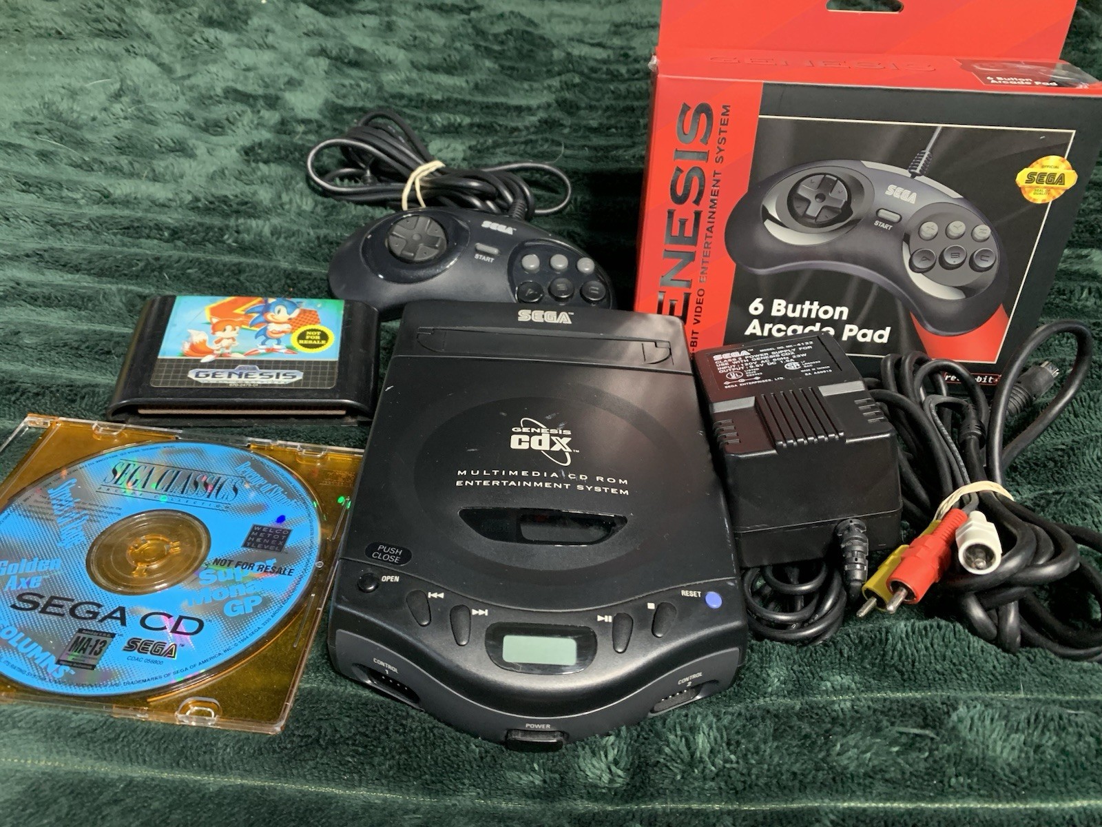 Sega Cdx Tested Working With Two Controllers 2 Games And Cables