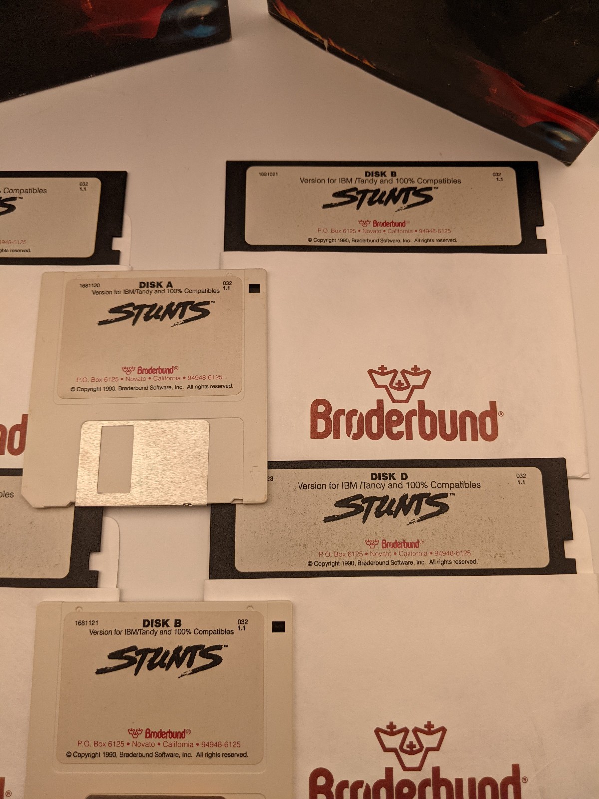 Stunts Big Box Broderbund PC Game 1990 5.25″ and 3.5″ Disks with Box and Manual