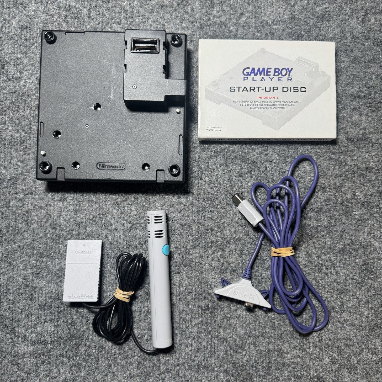 Nintendo Gamecube Game Boy Player GBA Adapter DOL-017 + CIB Startup Disc TESTED