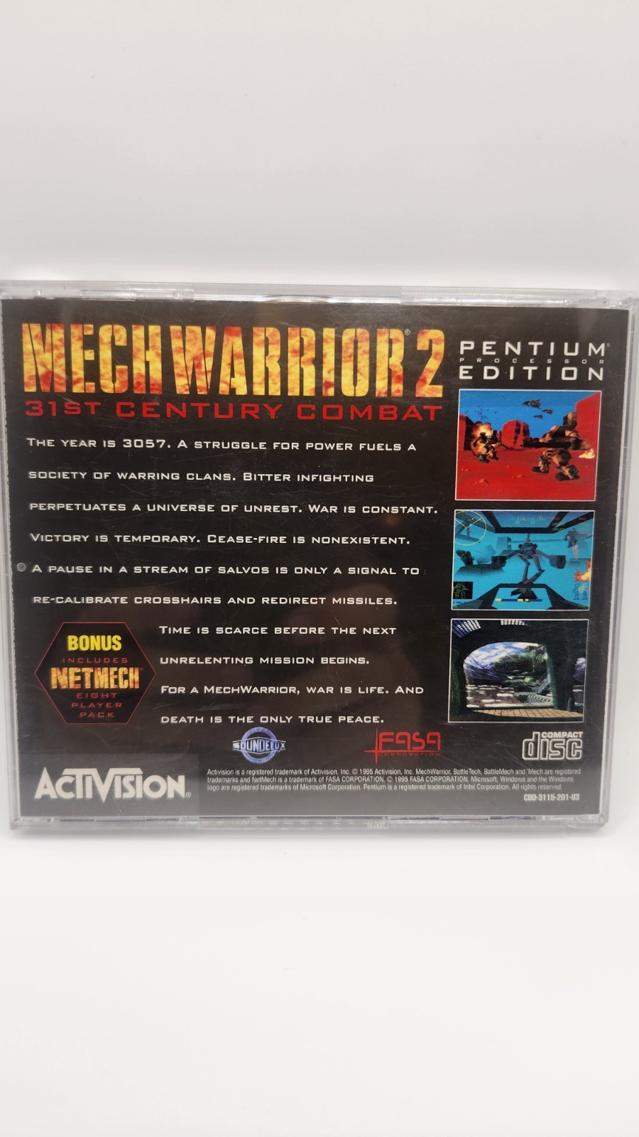 Netmech Mechwarrior 2 Pentium Edition Microsoft Windows 95 PC Game 1995 Rare.