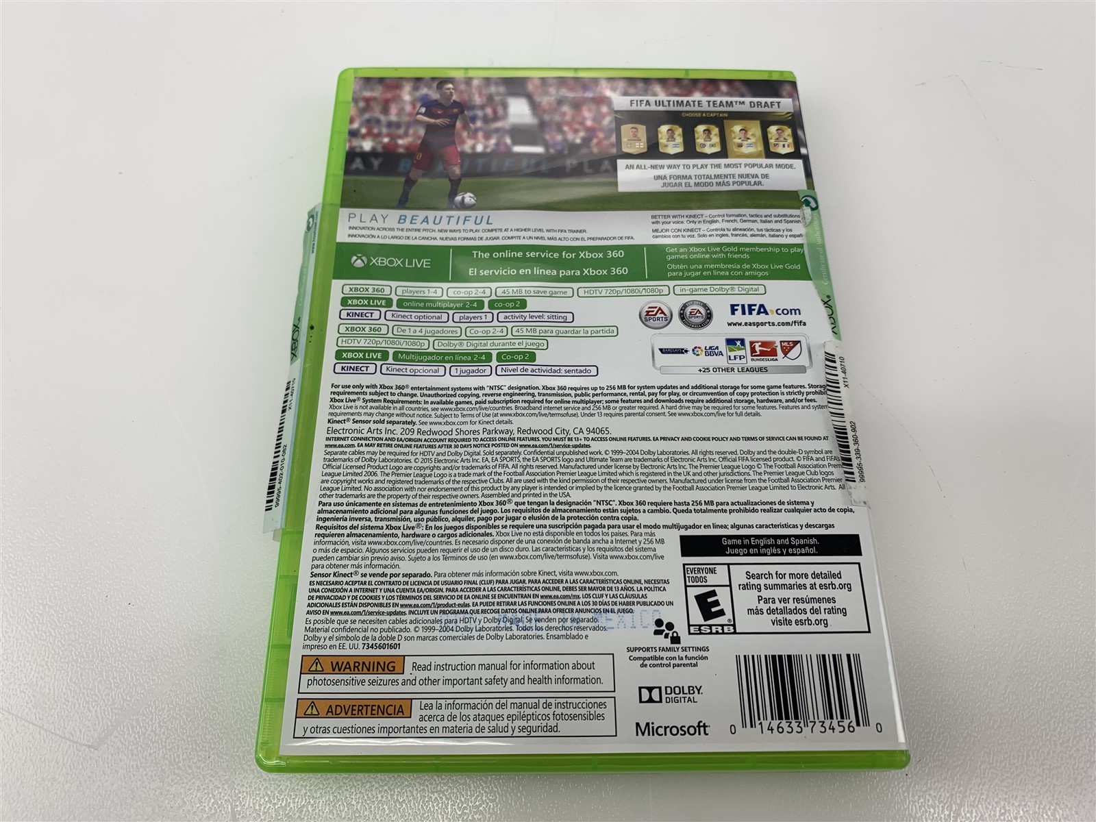 FIFA Soccer 16 Microsoft Xbox 360 Better with Kinect Sensor