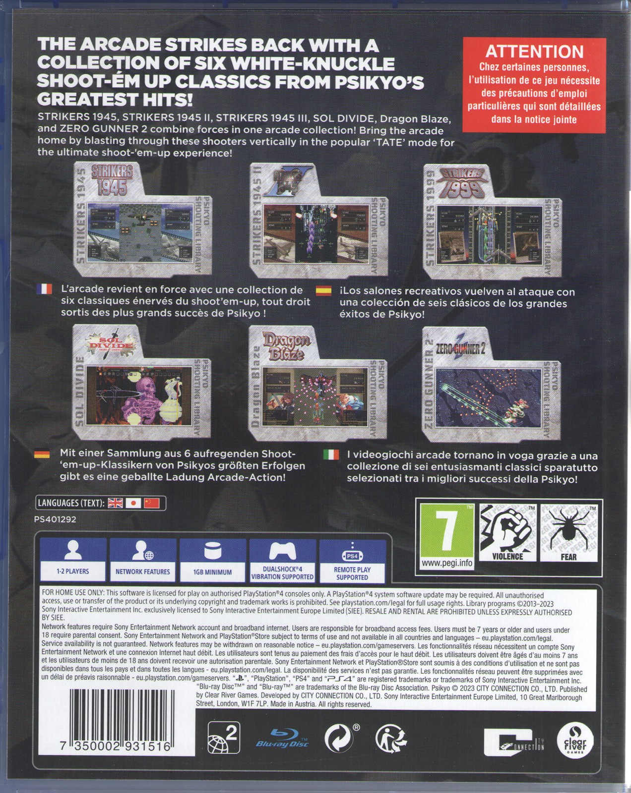 Psikyo Shooting Library Vol 1 for PlayStation 4