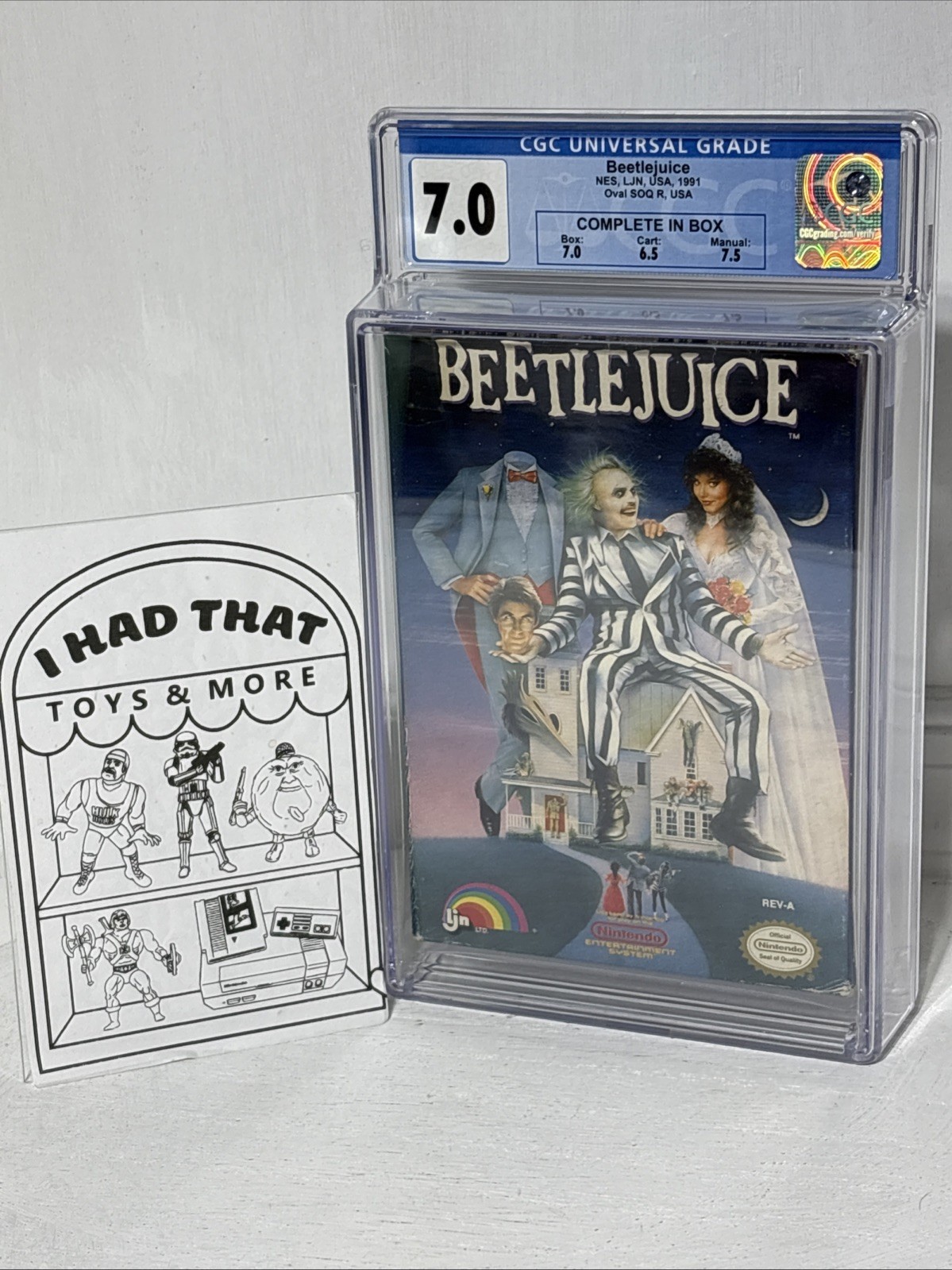 Beetlejuice CGC 7.0 Nintendo Entertainment System 1991 NES CIB RARE