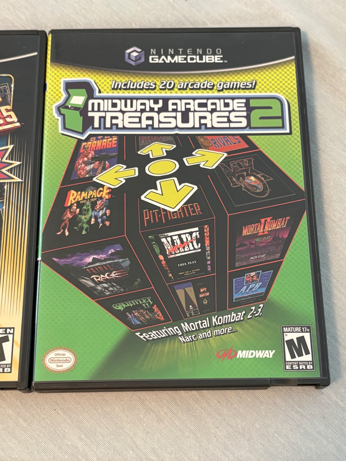 Midway Arcade Treasures 1 & 2 (Nintendo GameCube) CIB w/ Reg Cards – Minty Cond