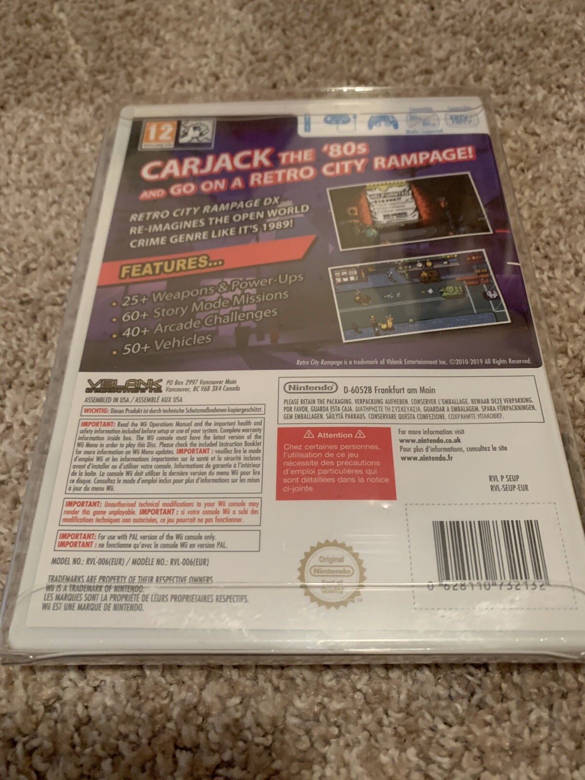 Retro City Rampage DX Nintendo Wii VBlank EU Version New Last Wii Game In Hand