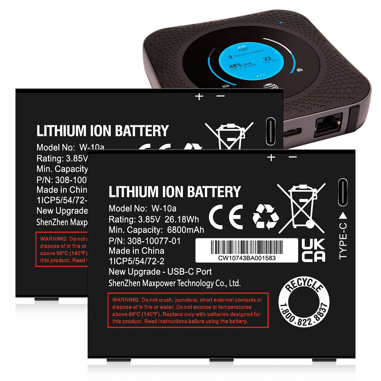 2 Pack W-10A For Netgear Nighthawk M2 W-10a 1ICP5/54/72-2 Battery 6800mAh USA
