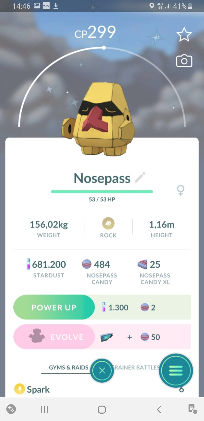 ✨Shiny Nosepass, Pokèmon Go, registered or ultra trade✨