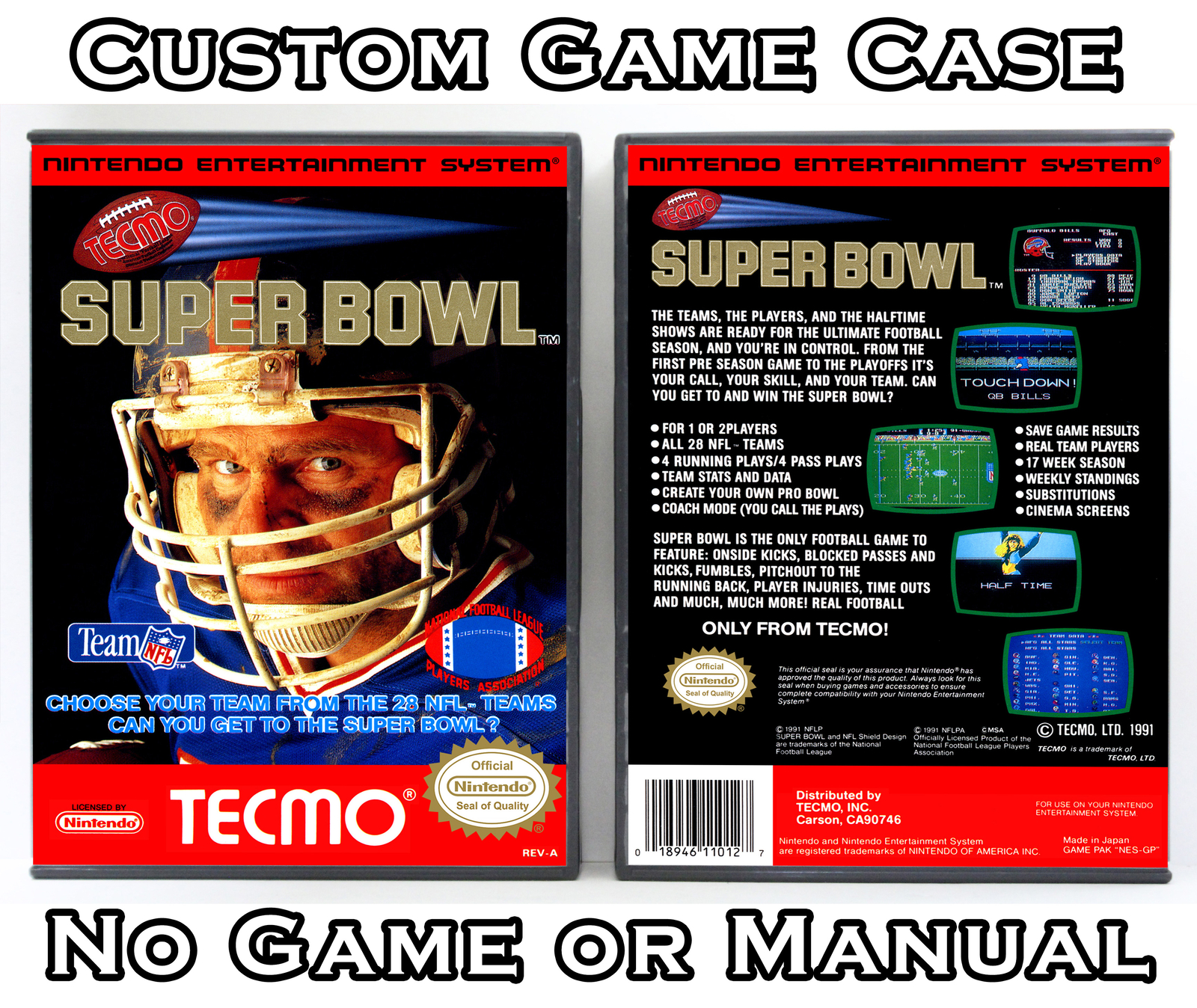 Tecmo Super Bowl – Nintendo NES Custom Case *NO GAME*