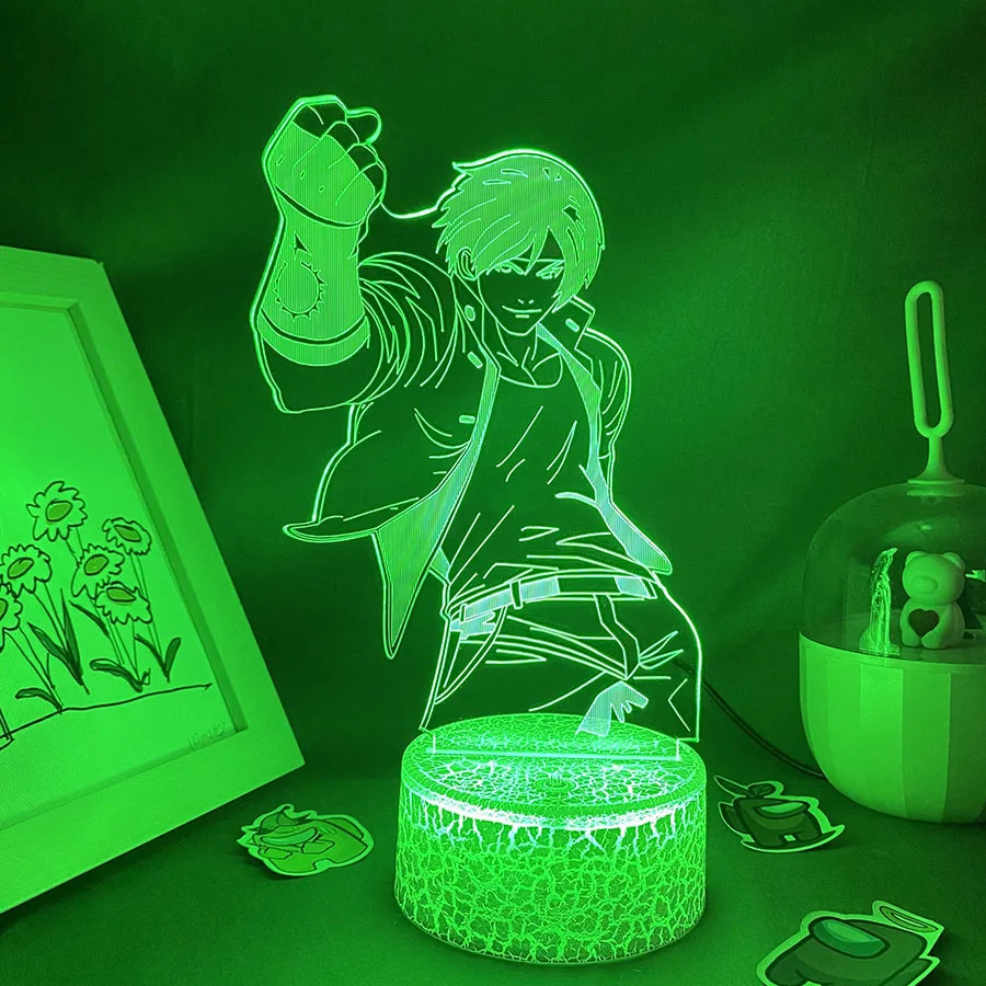 Game the King of Fighters Kyo Kusanagi 3D LED Neon Night Light Birthday Gift for
