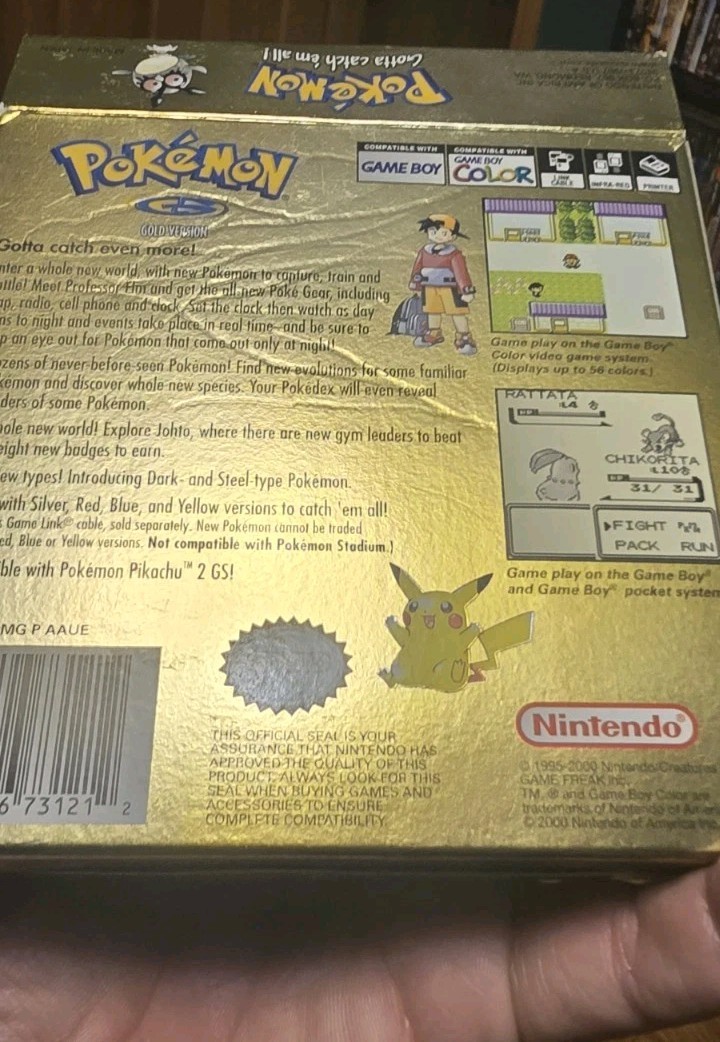 Pokemon Gold Version Game Boy Color Box And Inserts Only AUTHENTIC