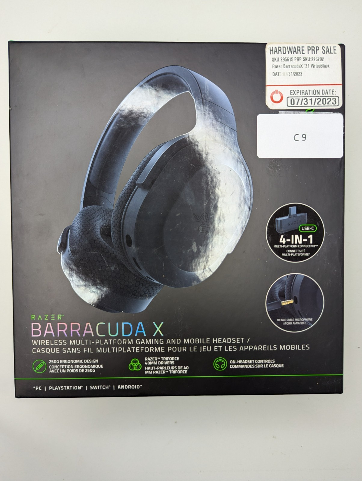 Razer Barracuda .X Wireless Gaming Headset- Black (No Cables)