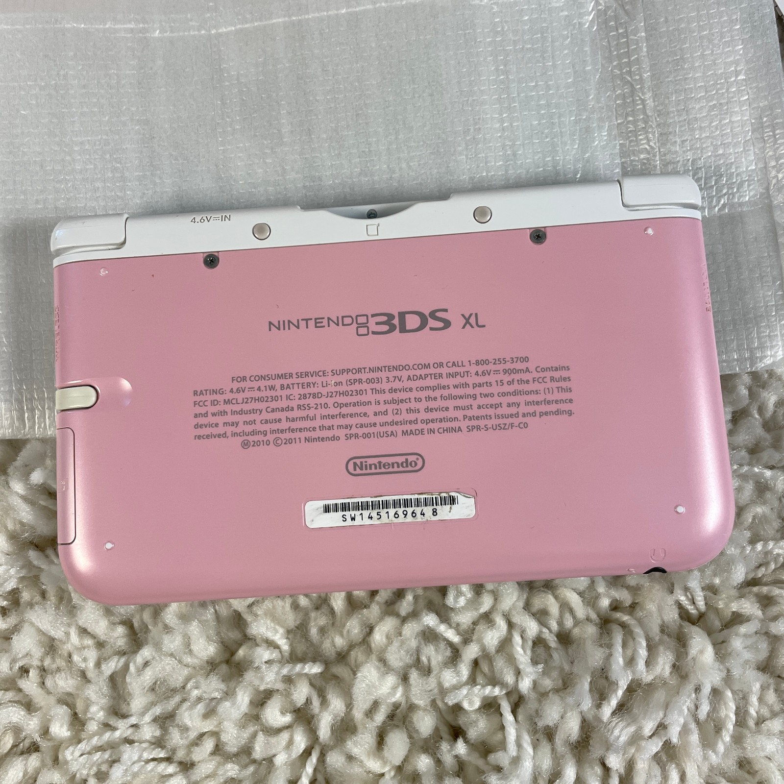 Nintendo 3DS XL Pink White Handheld System Console SPR-001 Complete in Box CIB