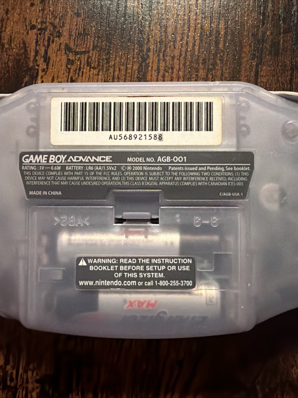 Nintendo Game Boy Advance Console System – Clear Glacier-WORKS PERFECT 👌 🔥❤️🔥