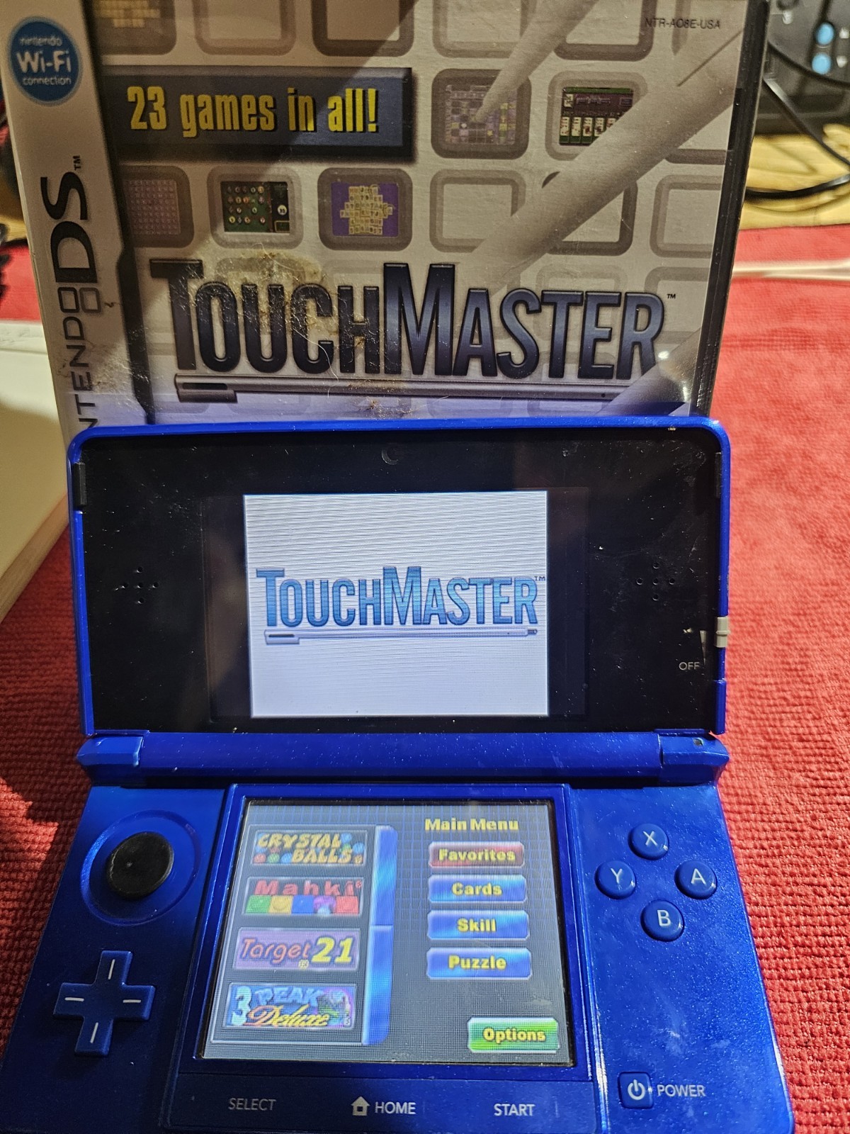 Nintendo 3DS CTR-001(USA) Blue NTSC-U/C W/Car Charger Included & 2GB M/card