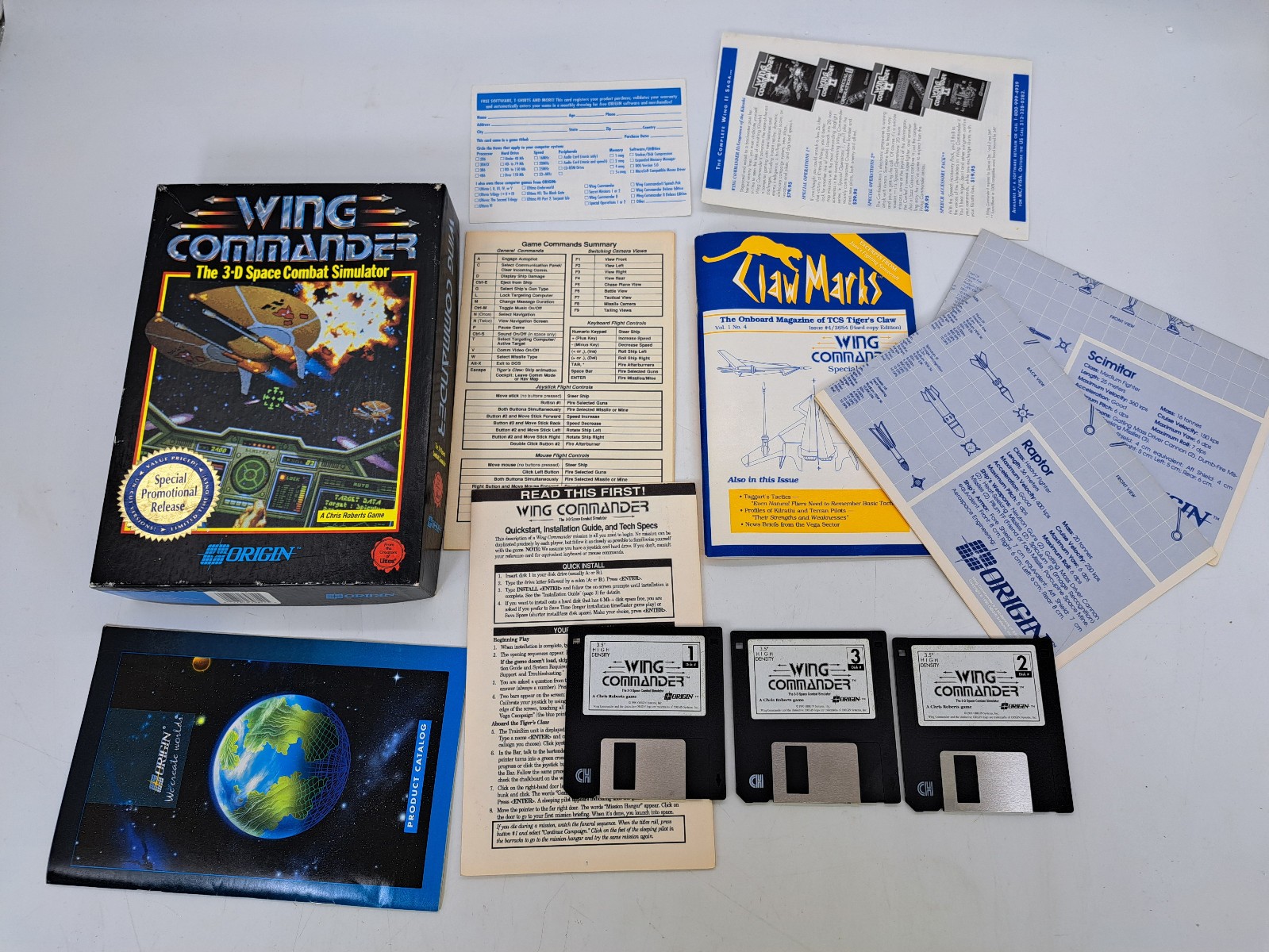 Wing Commander 1990 Origin IBM PC 3.5 Floppy Big Box Special Promotional Release