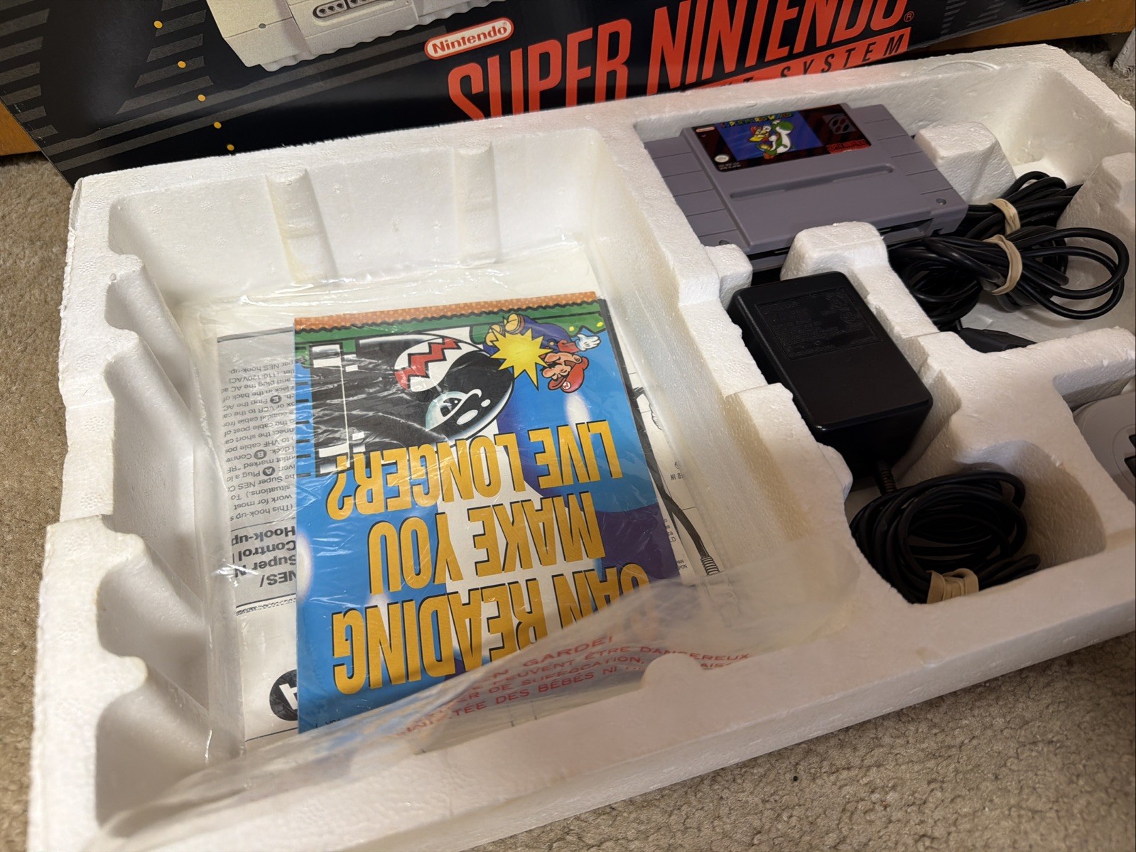 Super Nintendo Super Set Console Box Controllers Game. •READ DESCRIPTION!• SNES