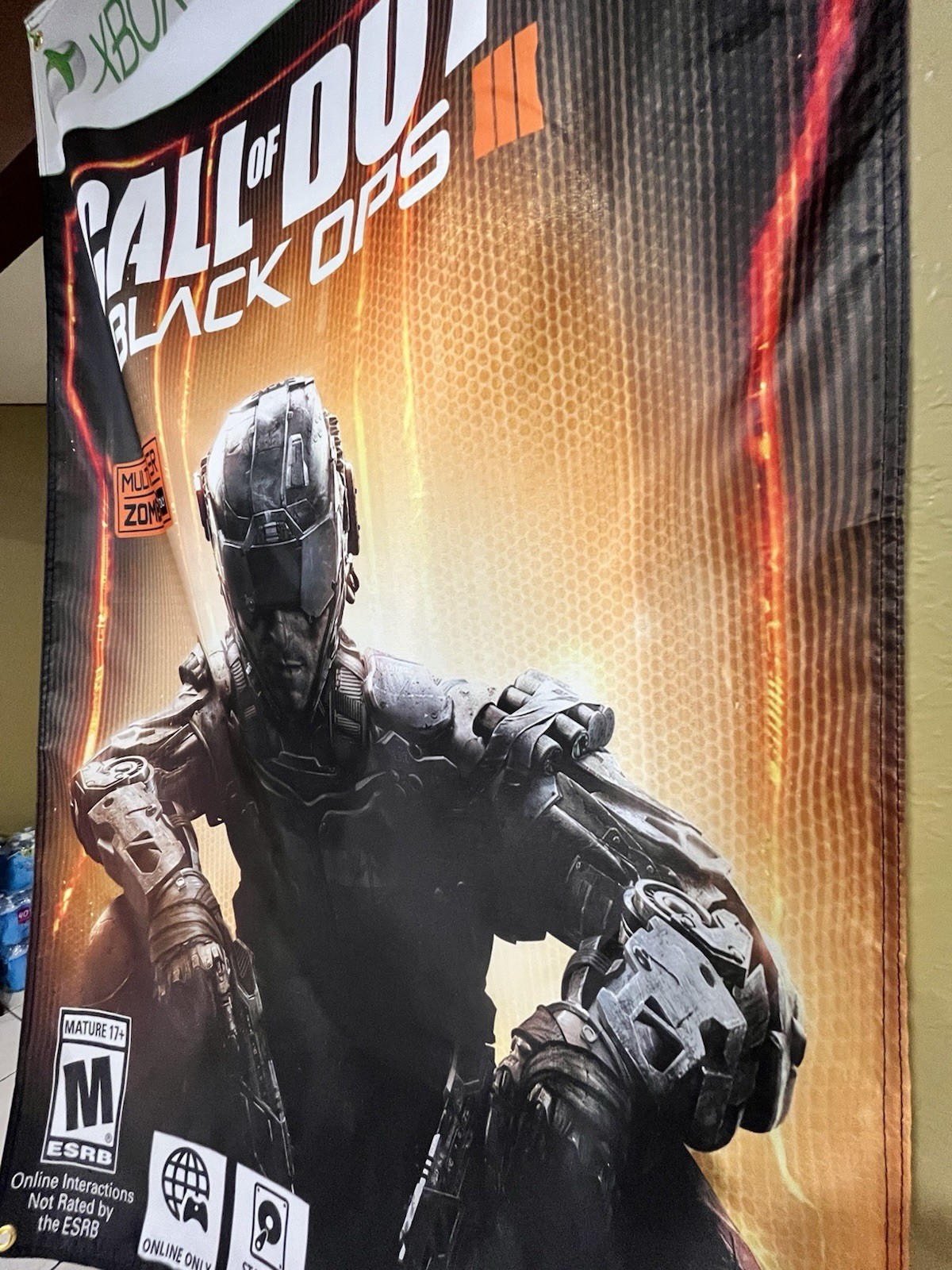 Call Of Duty Black Ops 3 5ft Flag Microsoft XBOX 360 2015 Poster COD III