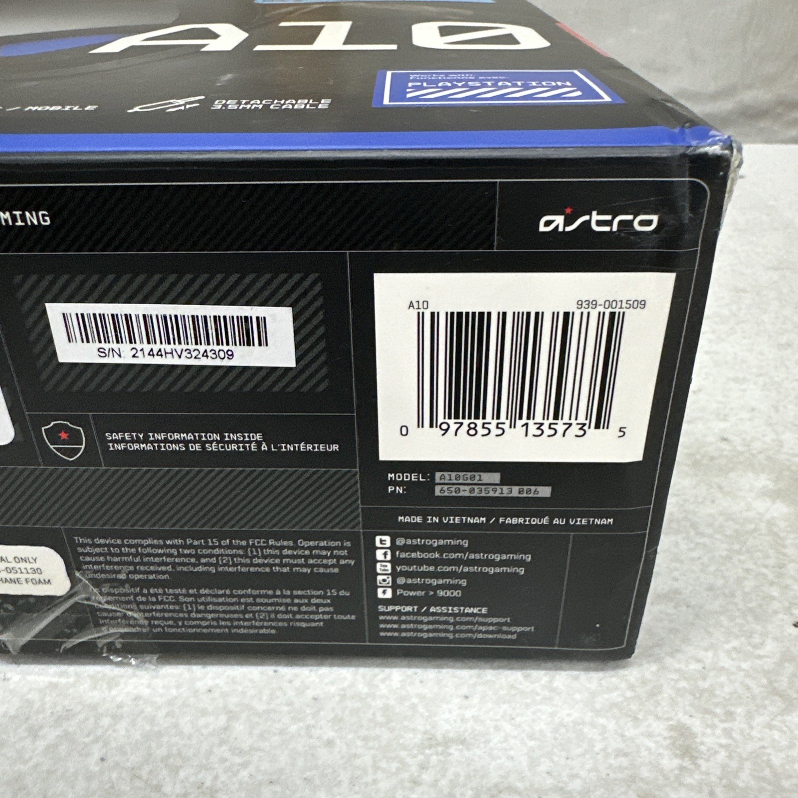 Astro Gaming A10 Wired Stereo Gaming Headset for PlayStation 4/5 – Blue/Black