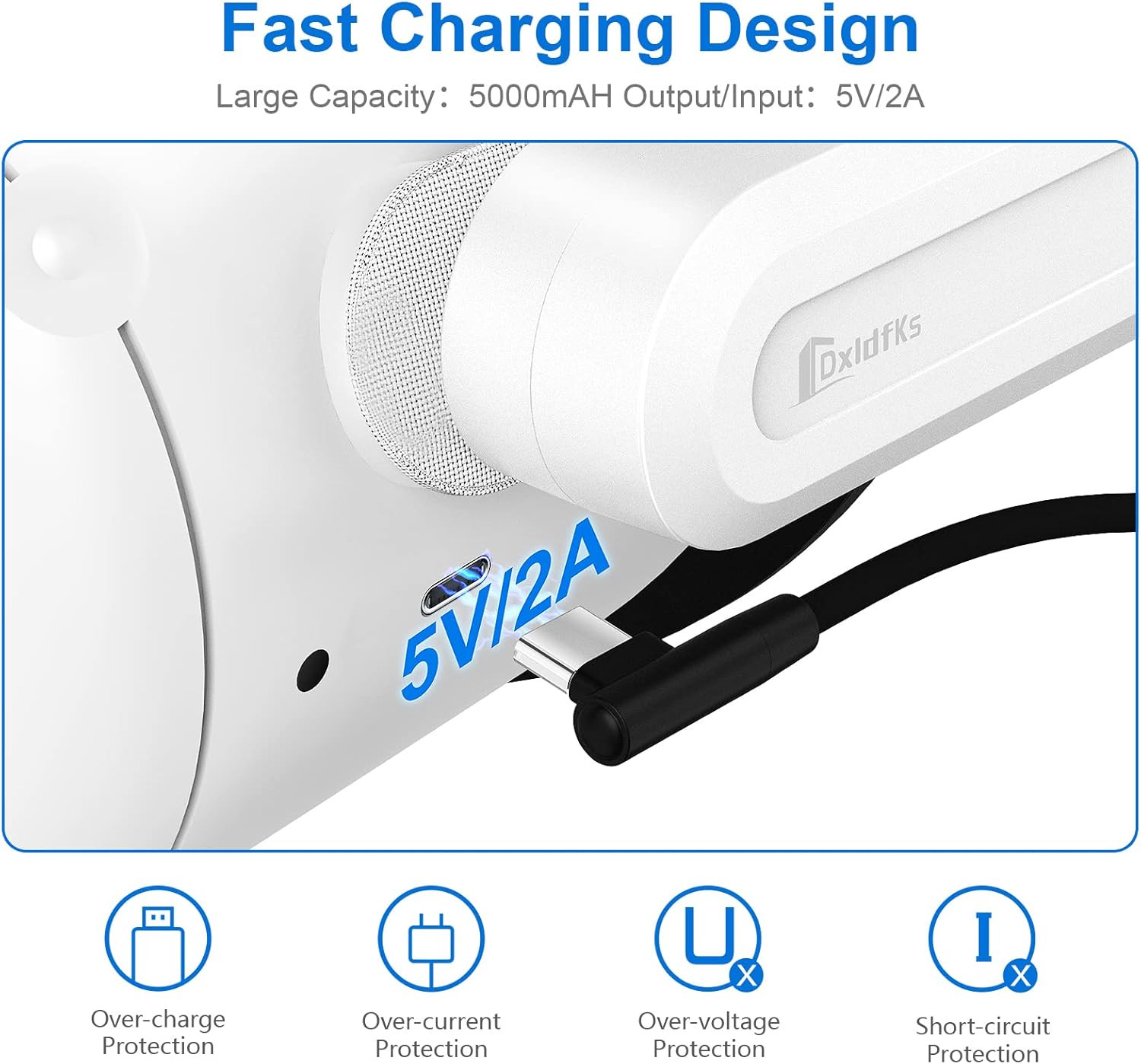 Battery Pack for Meta Quest 3S & 3 & 2, 5000Mah Extended 2-3H Playtime Small Lig