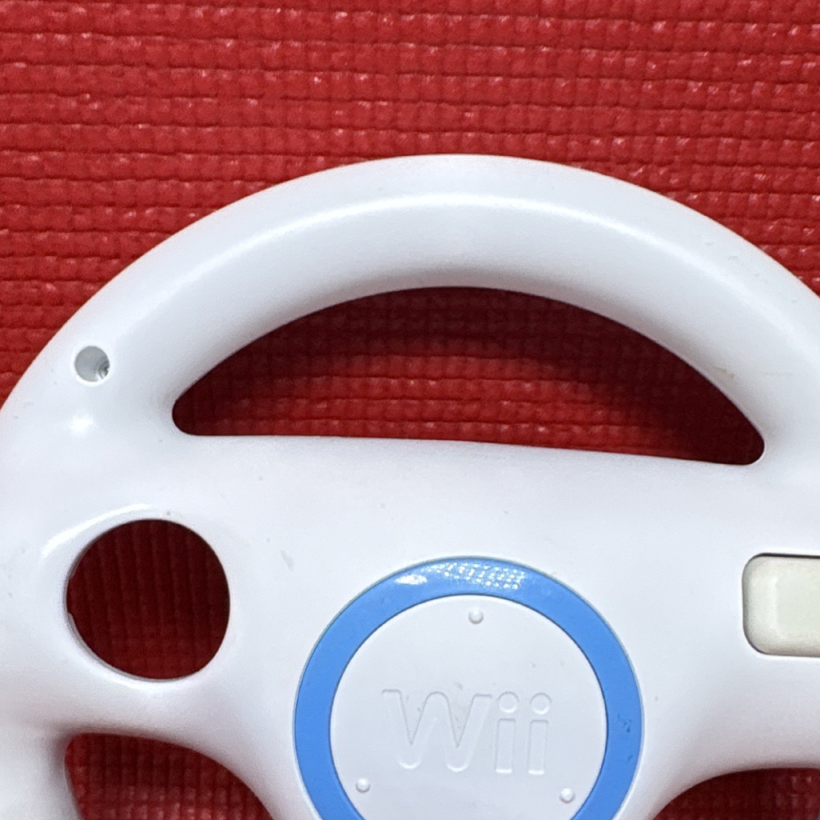 Nintendo Wii Wheel Steering Accessory RVL-024 White Blue B Button Controller