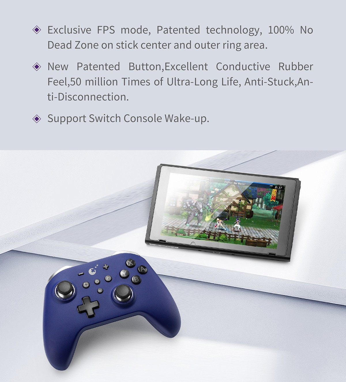 NEW Gulikit Zen Pro Wireless Controller – for Nintendo Switch – White – NS09