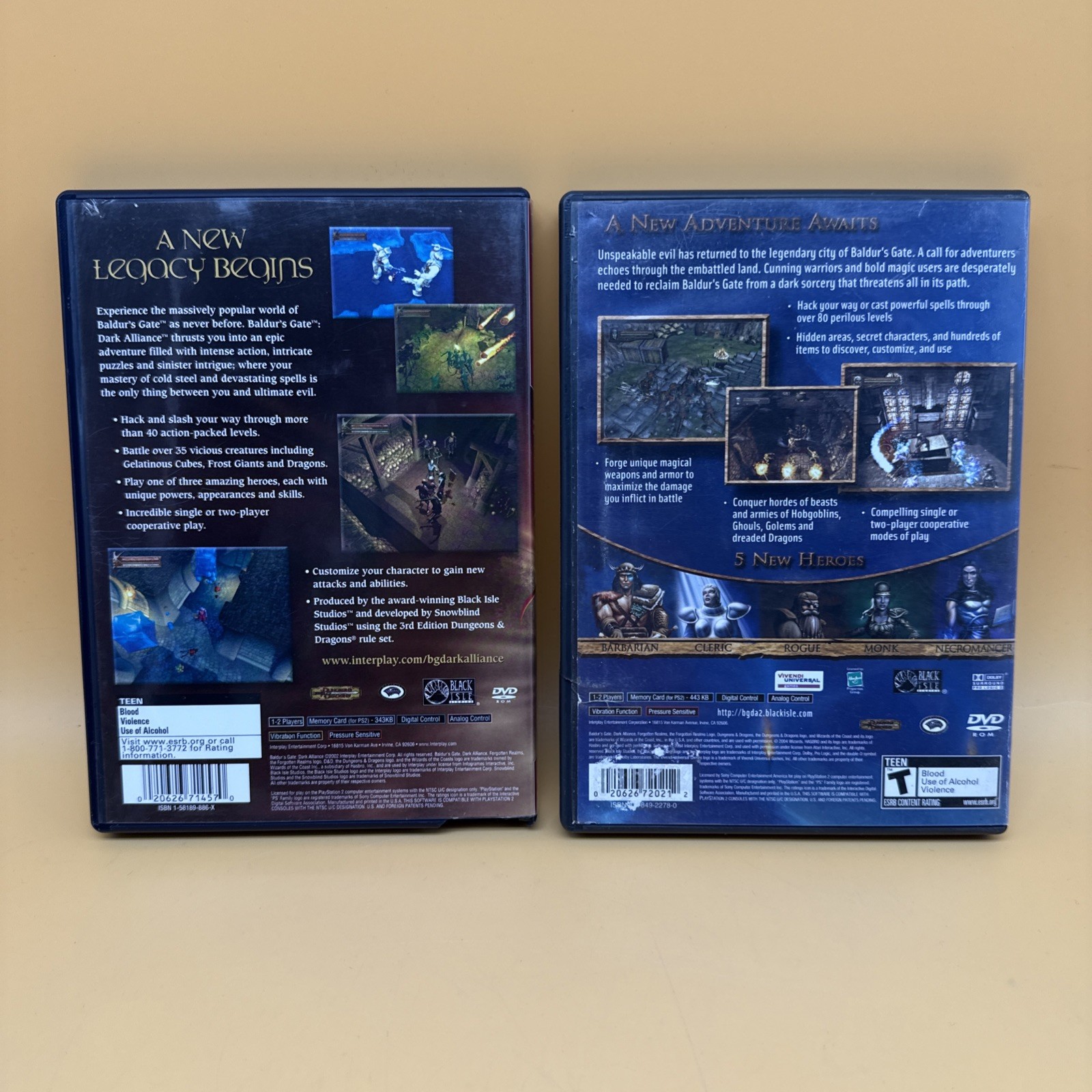 Baldur’s Gate Dark Alliance 1 & 2 – PS2 Game Bundle – CIB – Tested & Working