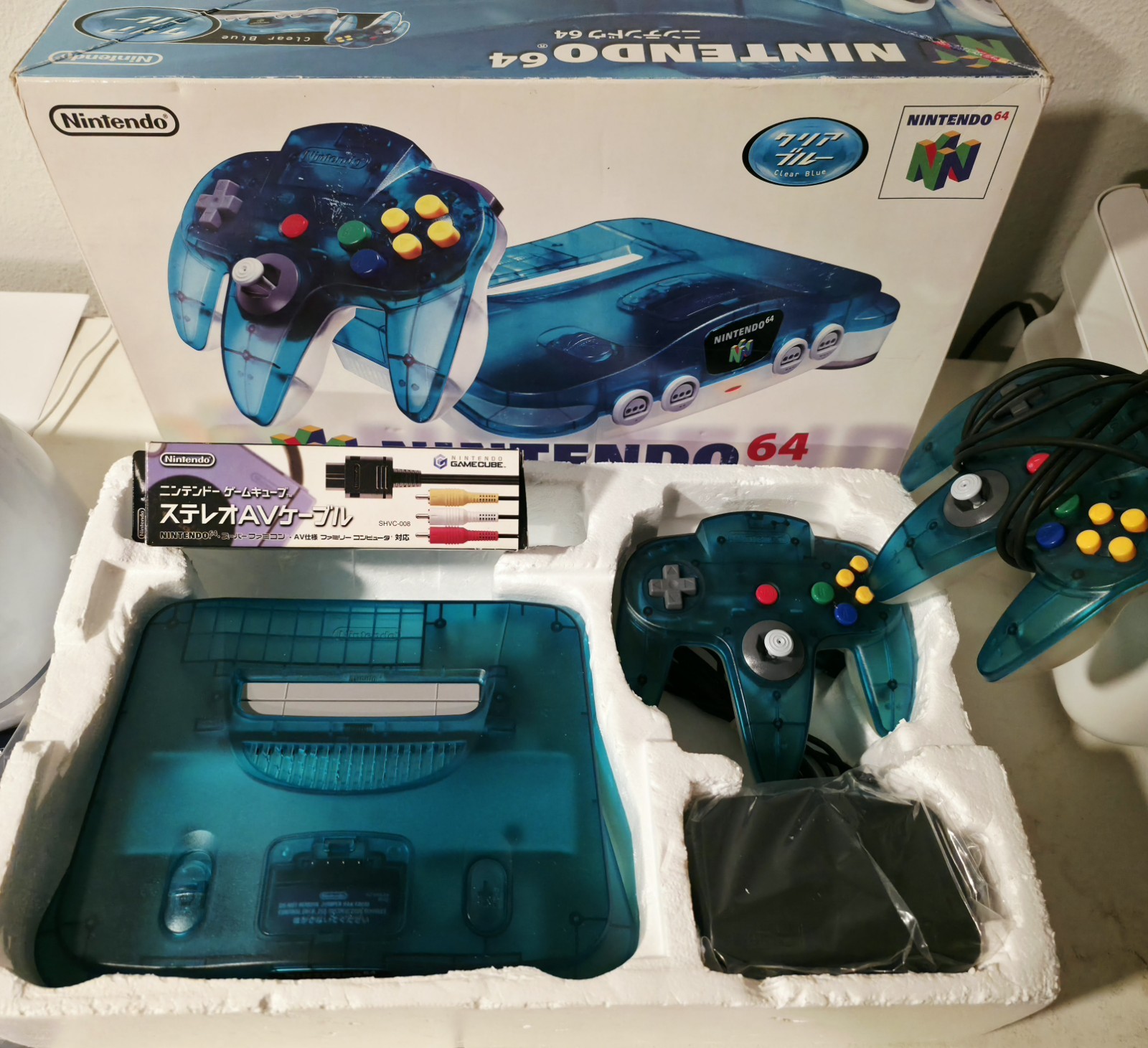 Nintendo 64 Clear Blue Console Bundle ,controllers,Games,jumper pak
