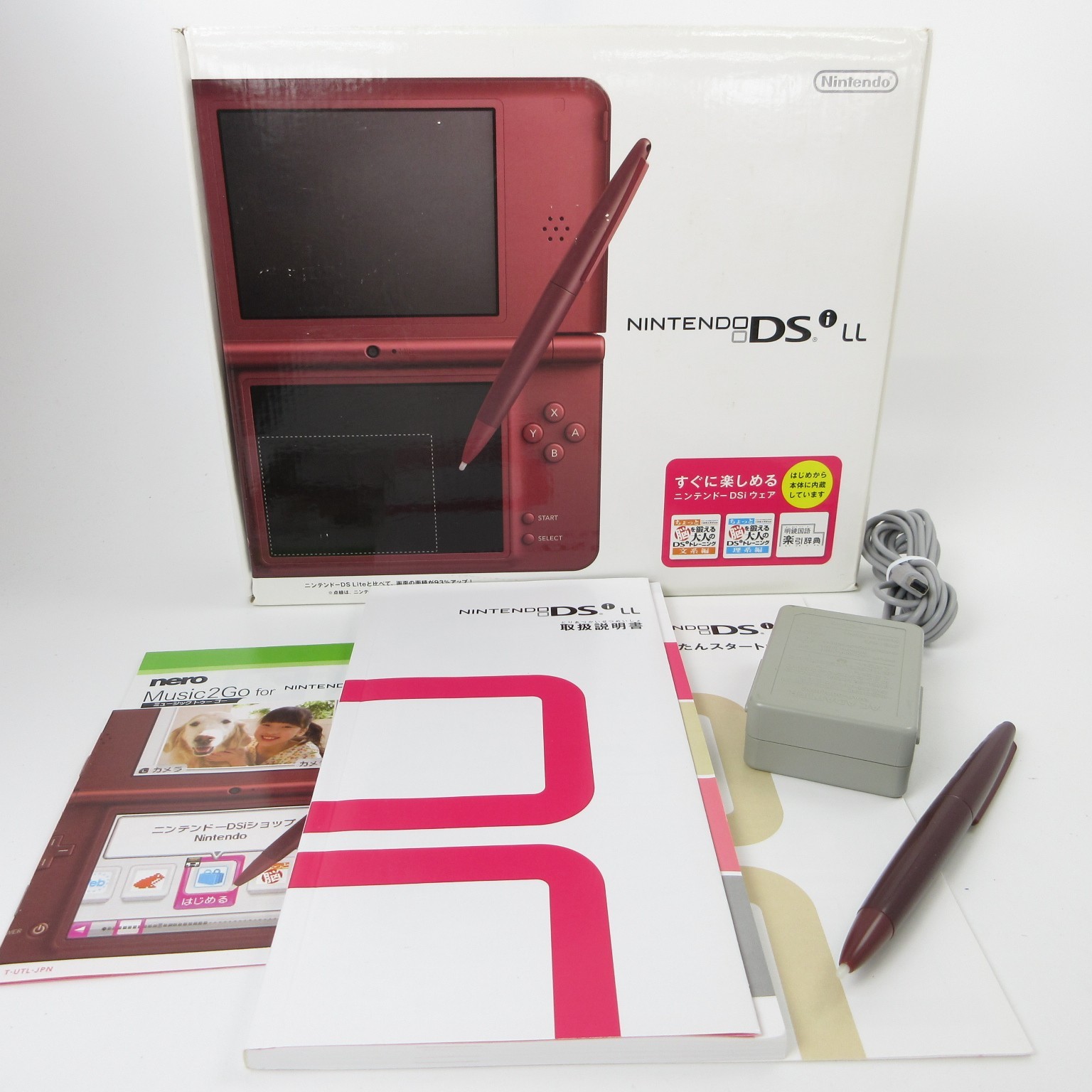 【Very Good】Nintendo DSi LL XL Wine Red Console Japanese Edition #DEN0525/15
