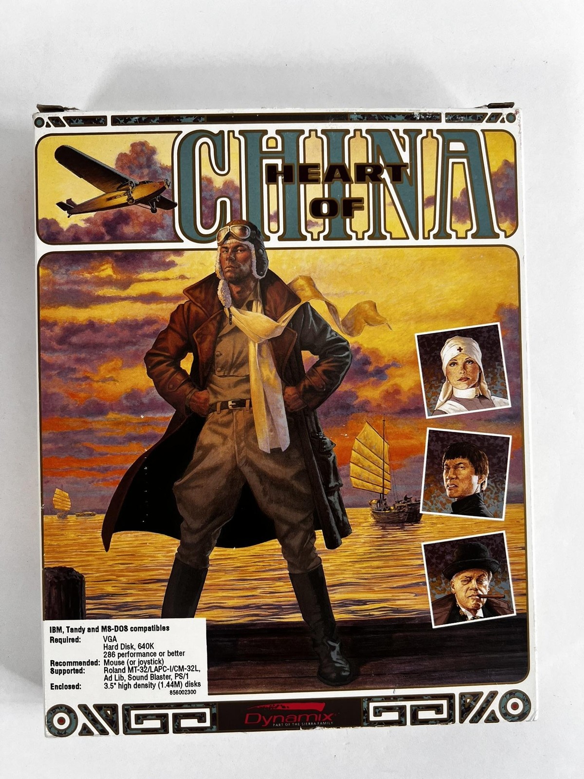 Vintage Heart Of China PC MS-DOS 3.5″ Floppy Big Box Adventure Game Dynamix