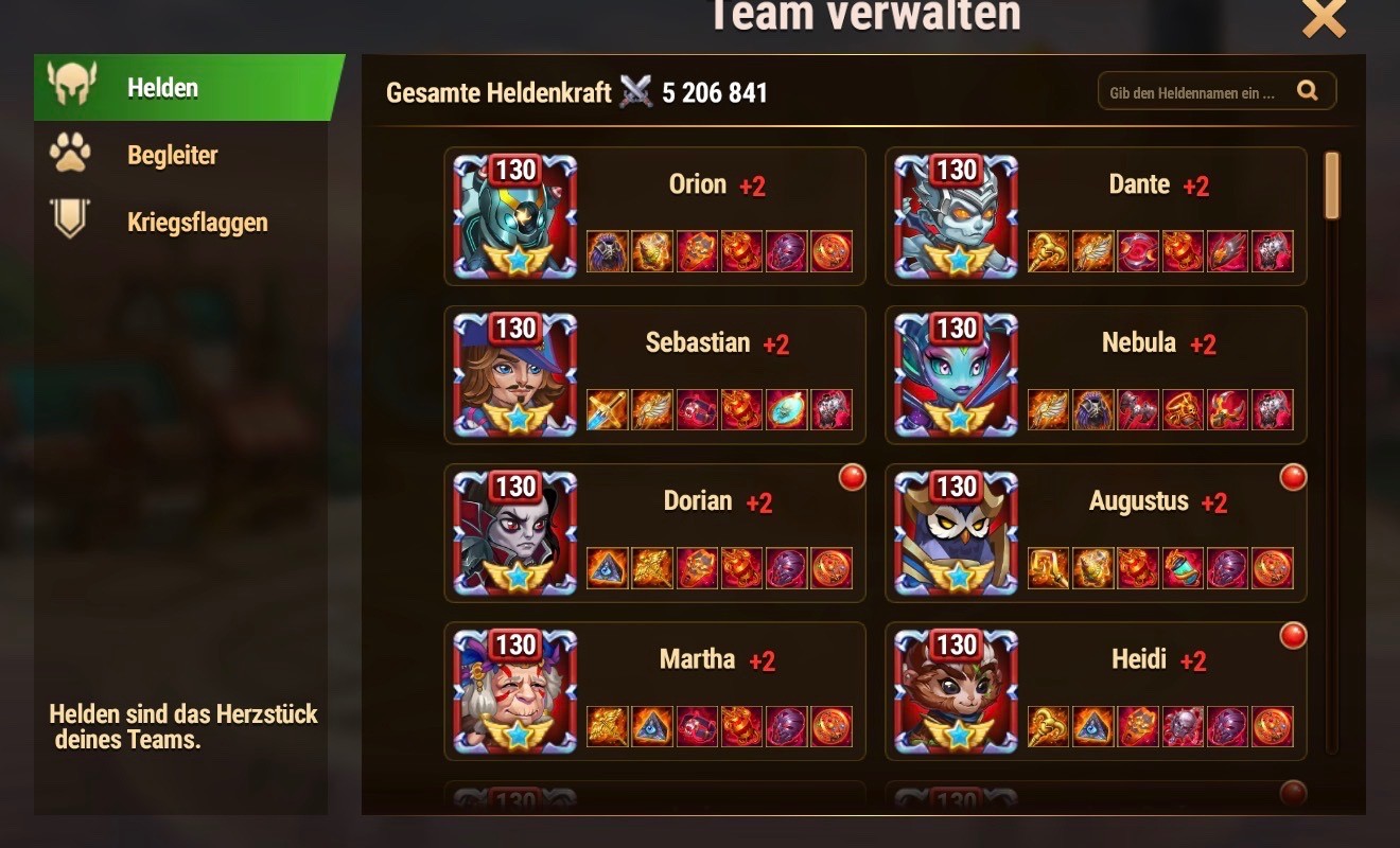 Hero Wars L130 VIP14 – 5.2M Heroes | 2.4M Titans | Arena #1 | S206