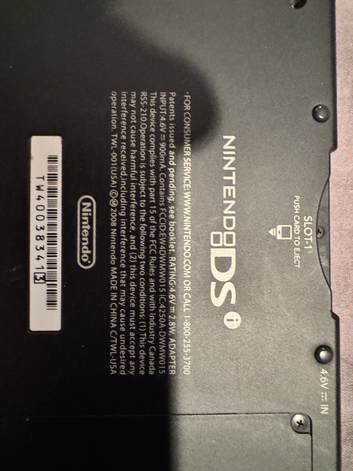 Nintendo DSi Black Touchscreen Handheld Console 256MB Region Free w/ Cable
