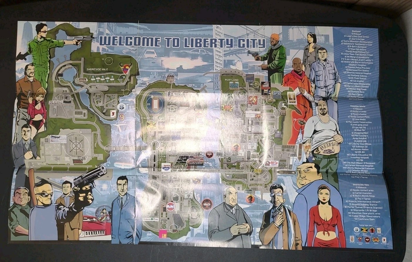 Grand Theft Auto III 3 GTA Map / Poster Double-sided