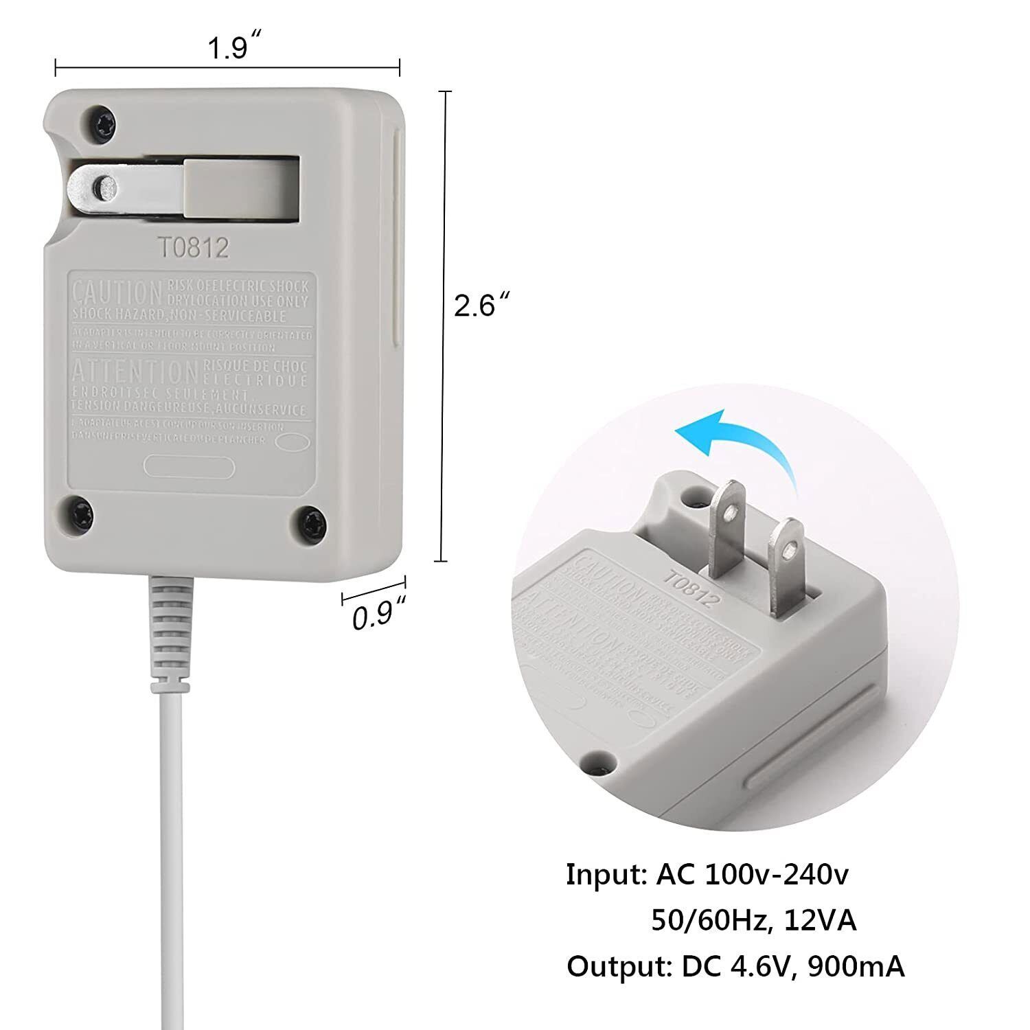 LOT AC Wall Charger Cable Power Adapter for Nintendo DSi XL/3DS XL/3DS/2DS/DSi