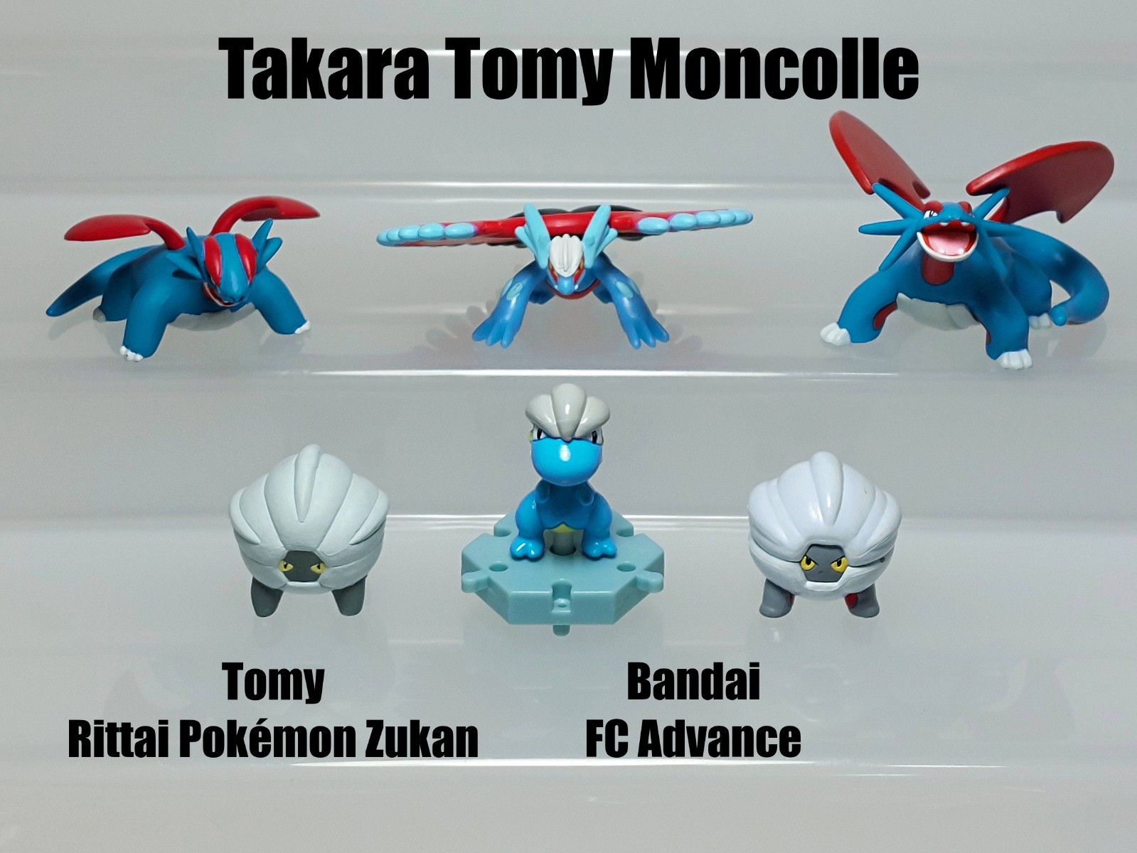 Salamence Shelgon Bagon Roaring Moon Pokemon Figure Takara Tomy Bandai 0.8-1.4in