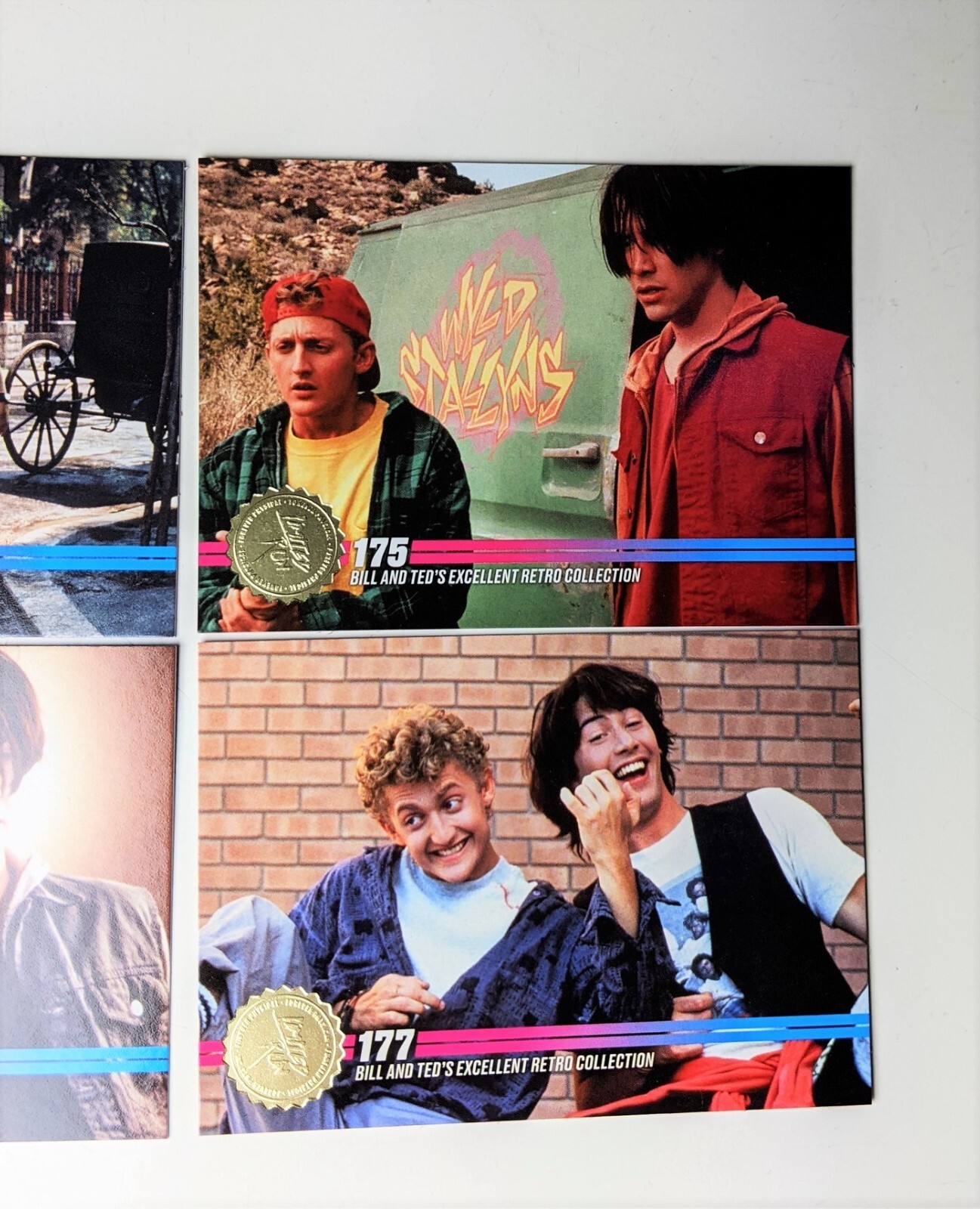 100% GOLD Bill & Ted’s Retro Collection Limited Run Games Trading Card 174 – 177