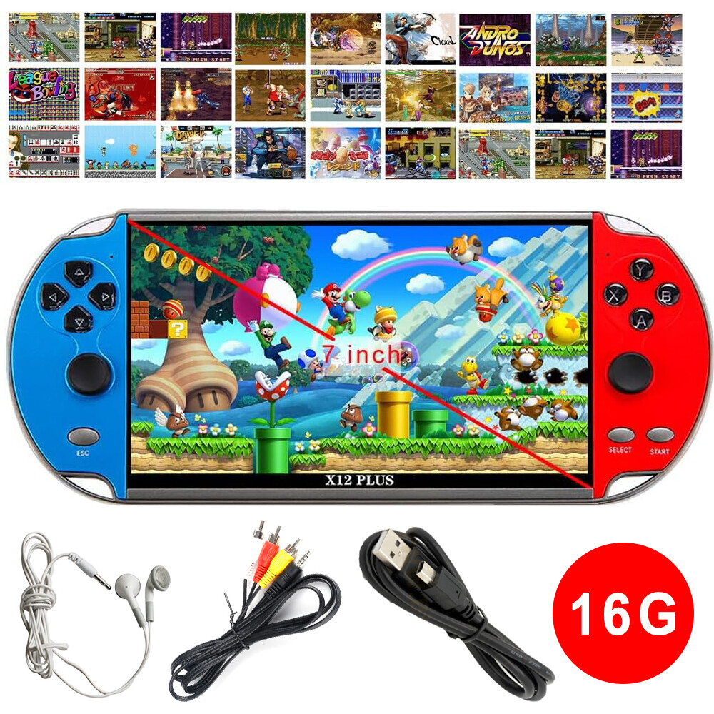 X12 Plus7″ Video Game Console 16GB Retro Handheld Portable 10000Built-in Game ZA