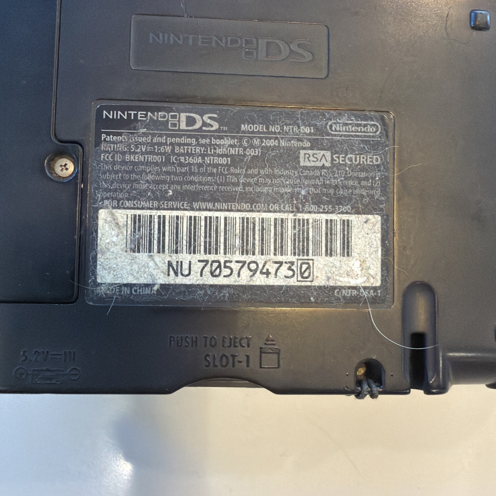 Nintendo DS Silver Handheld System – Fair Condition – TESTED AND WORKING W/ Game