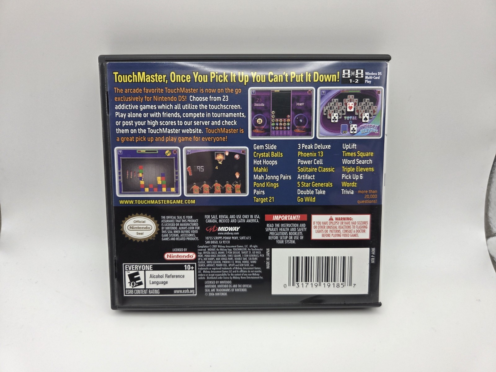 TouchMaster (Nintendo DS, 2007) Video Game Complete With Manuals CIB Midway