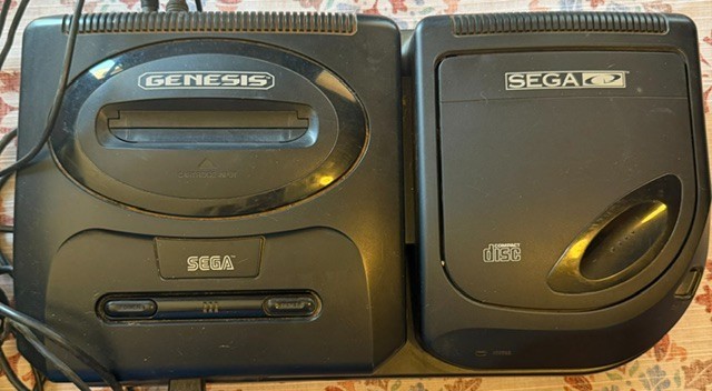 Vintage Sega Genesis + Sega CD Model 2 Bundle with Game & Controllers