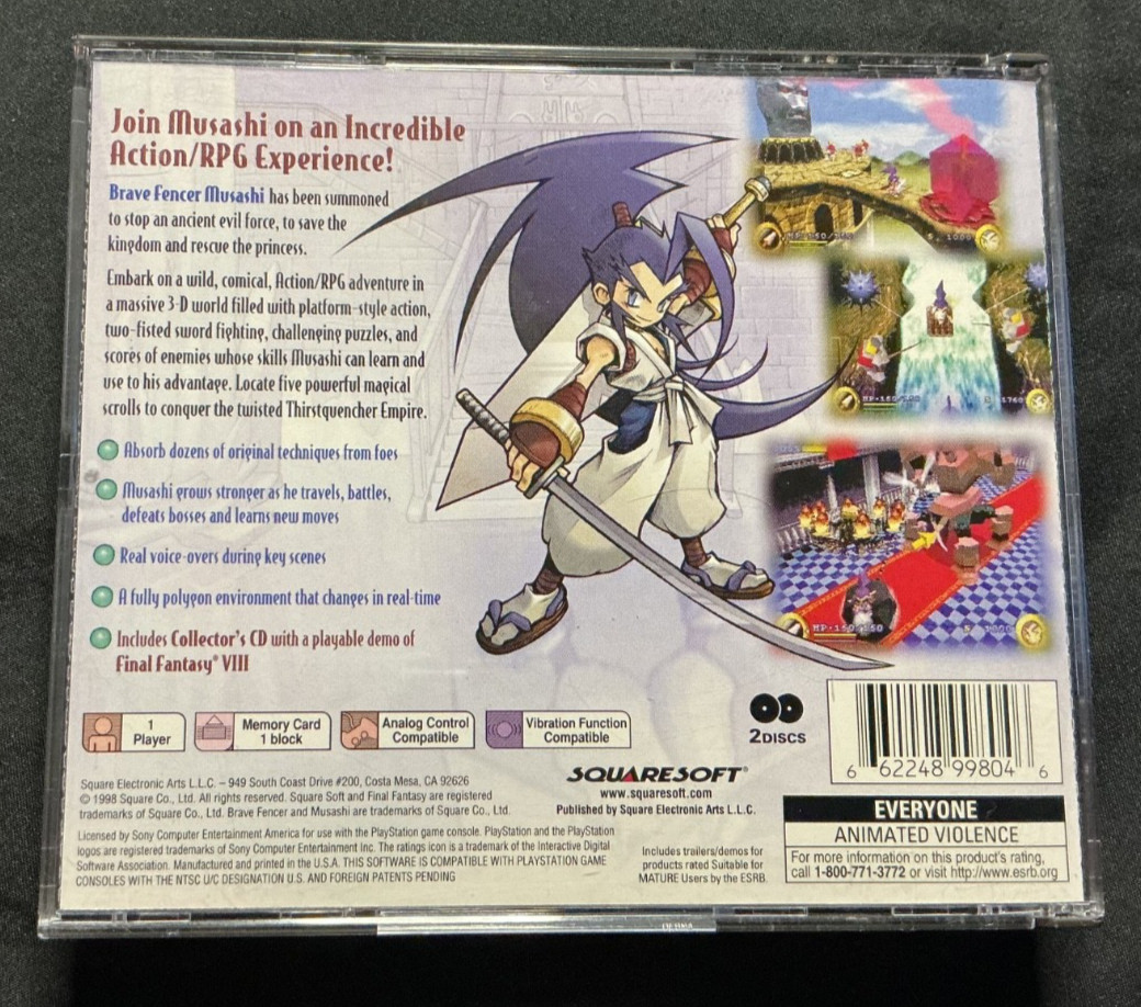 **PS1 PlayStation 1 Brave Fencer Musashi CIB + demo disc**