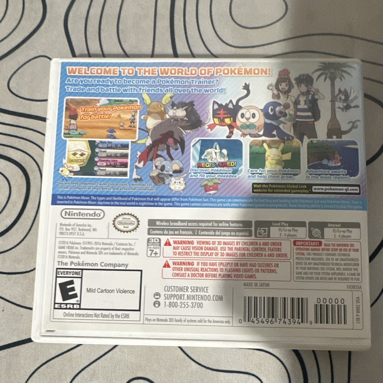 Nintendo Pokémon Moon Nintendo 3DS Pokémon Series RPG Manual E NTSC-U/C