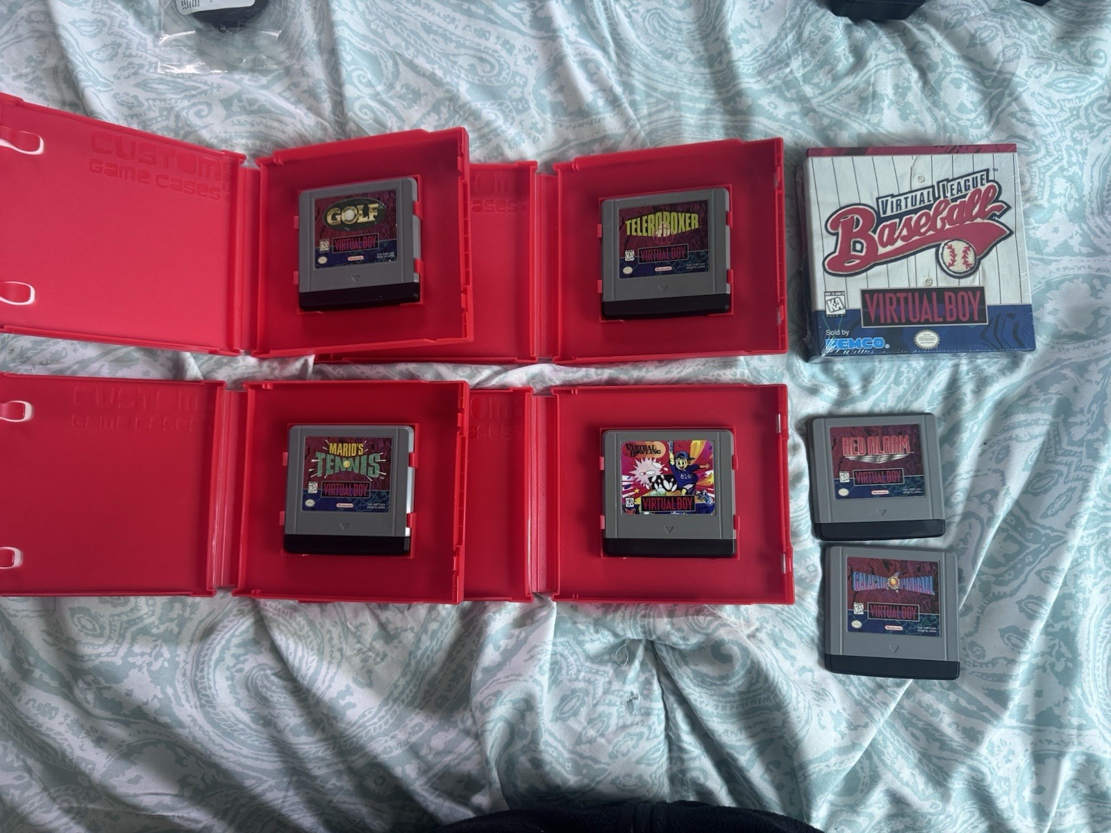 Nintendo Virtual Boy Console Bundle/lot. New Virtual Boy EYE Patch X2 Installed