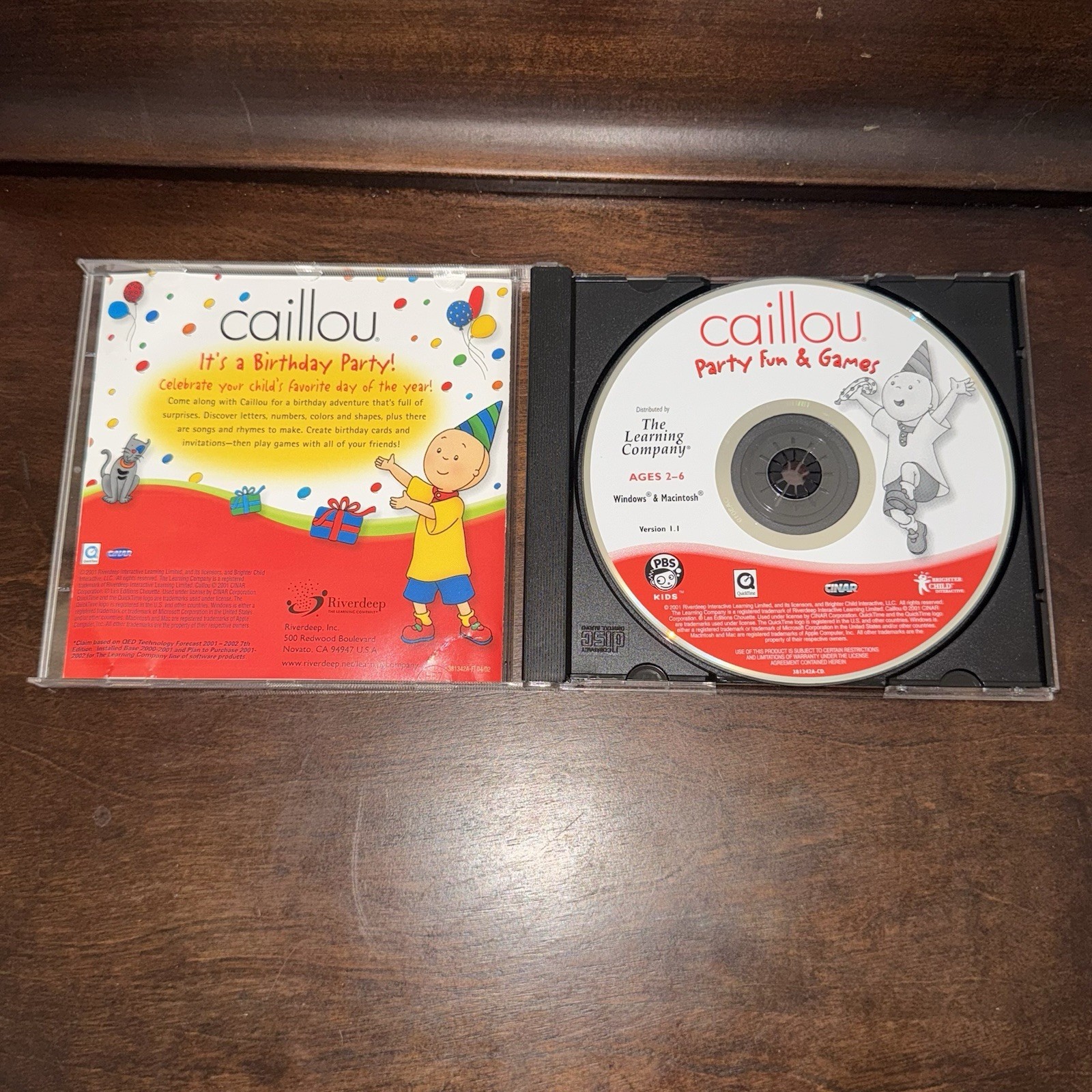 Vintage 2000s CD-ROM Games Disney Winnie The Pooh & Caillou Lot of 4 Discs/Cases