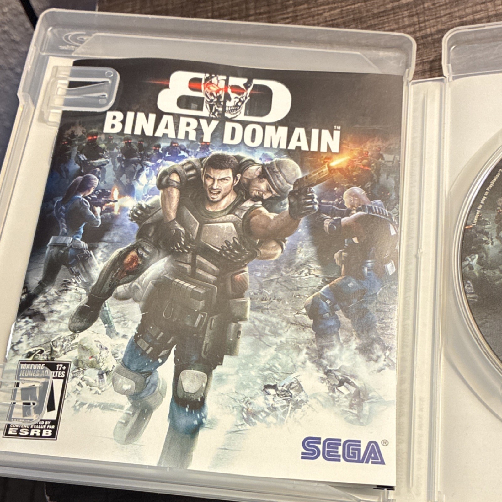 SEGA Binary Domain Sony PlayStation 3 PS3 Manual w/ Case M Mature Shooter Series