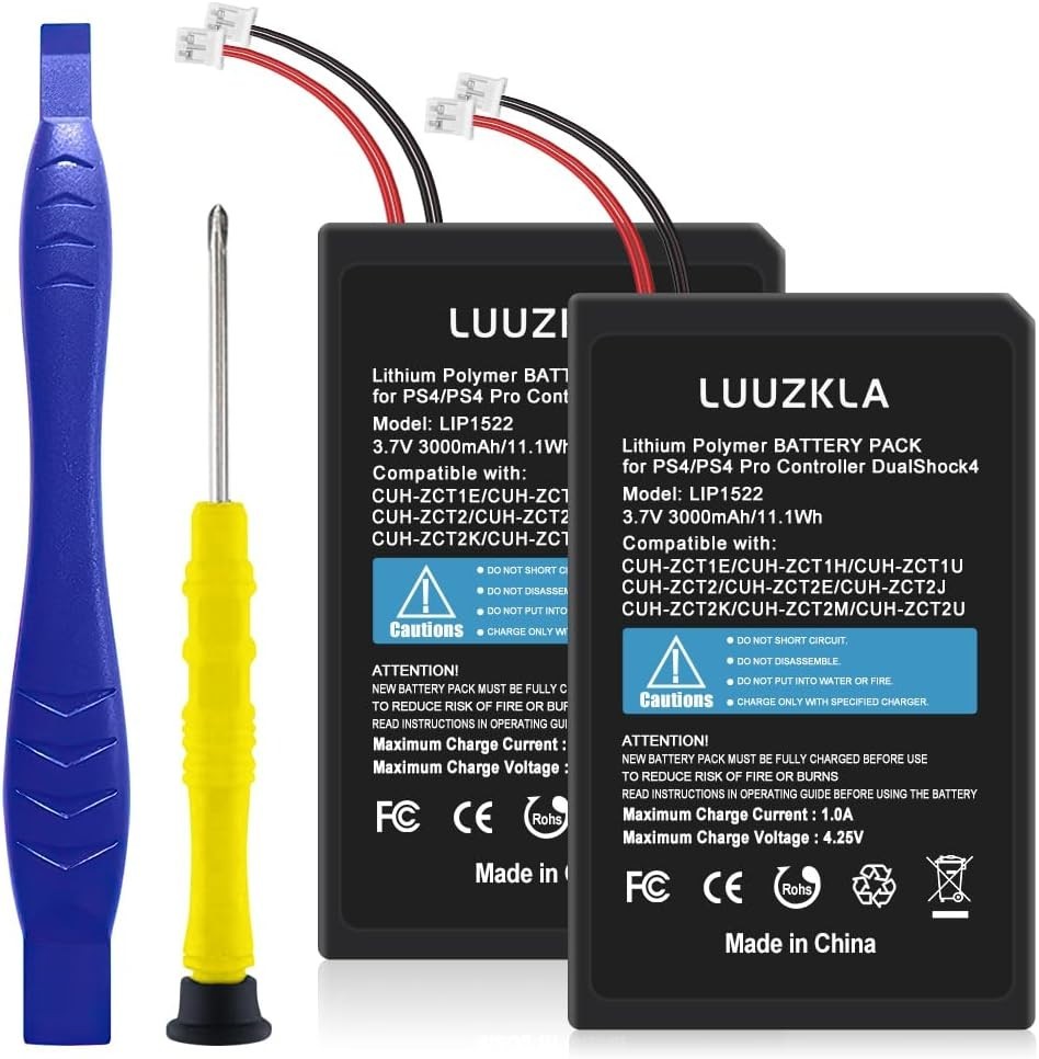 PS4 Replacement Battery – 2 Pack 3000mAh DualShock 4