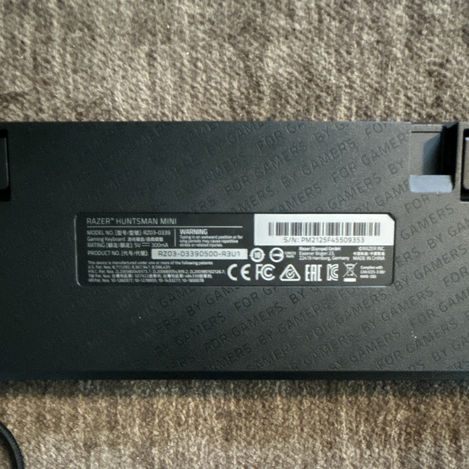Razer Huntsman Mini Wired USB-C Backlit Keyboard Black PC/Mac RZ03-03390500