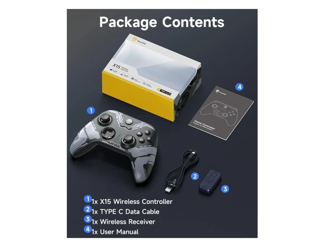 EasySMX X15 Gaming Controller Wireless Bluetooth Long Battery Life PC / Switch